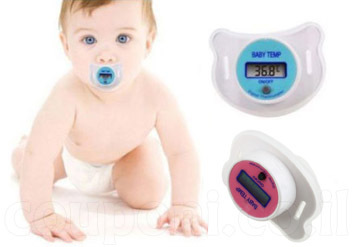 מוצץ מדחום בעל מסך LCD מיוחד לתינוקות! למדידת חום קלה, נוחה ומהירה! ב25 ש