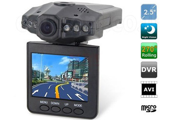 מצלמה לרכב בעלת יכולת הקלטה DVR, מסך LCD צבעוני 2.5