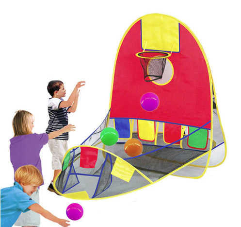 אוהל כדורים משחק כדורסל צבעוני, איכותי ומהנה לילדים! לשימוש בבית או בחוץ ב99 ש